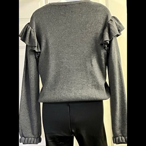 Dance & Marvel Ruffle Sweater- Medium - Picture 2 of 6